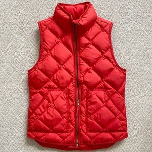 J Crew Quilted Excursion Vest in Maraschino Cherry